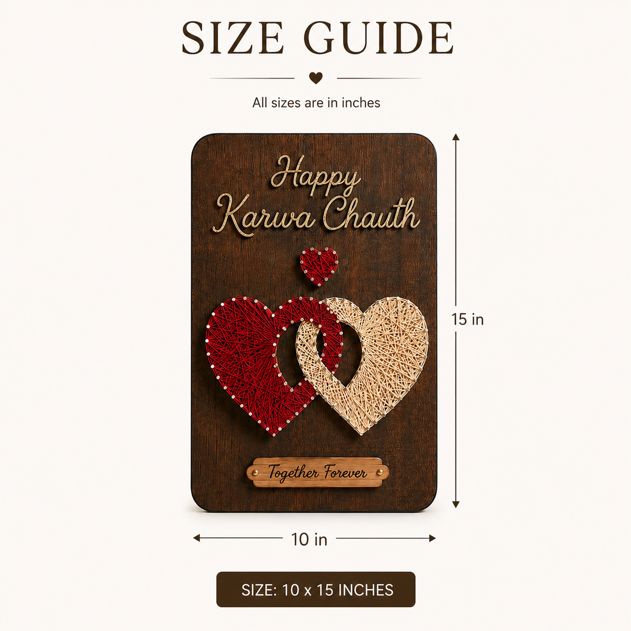 Knotted Hearts Karwa Chauth String Art Gift