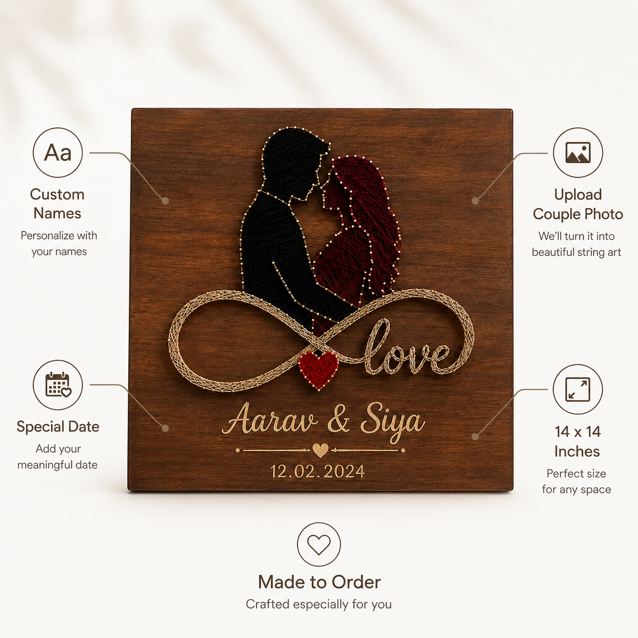 Infinite Bond A Custom tring Art Couple Gift With Love