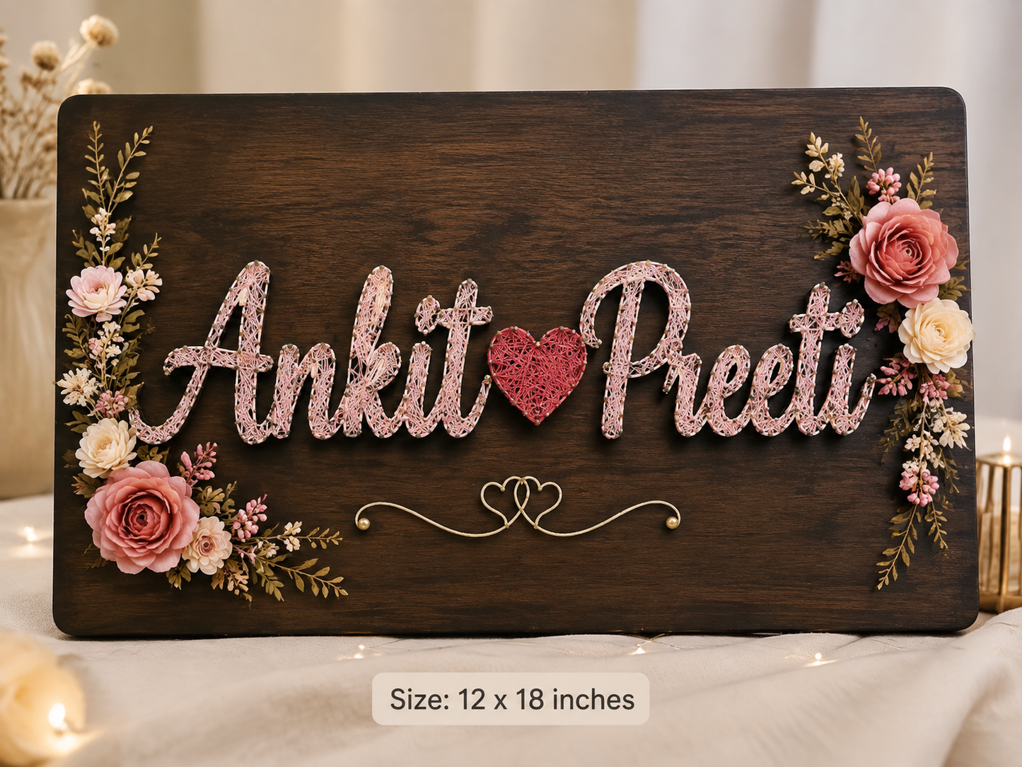 Personalized Name Plate String Art Couple